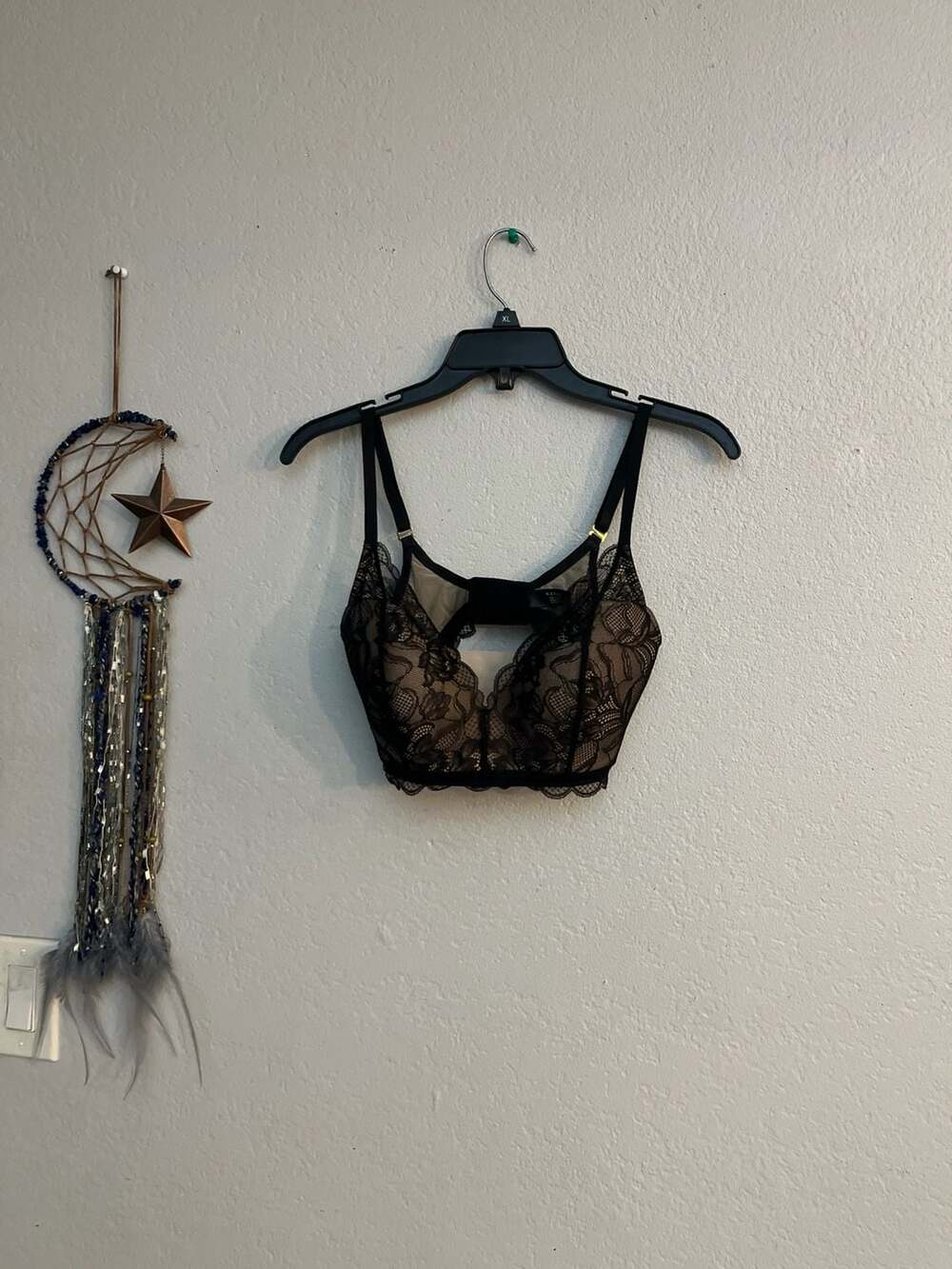 Natori black Flora Longline Contour  Bra 34D